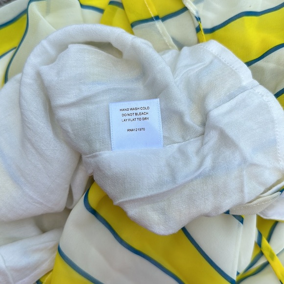 EUC Jealous Tomato Yellow, Cream and Navy Striped Dress - Picture 9 of 16